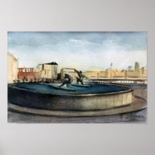 Poster Fuente de los surfistas (A Corunha)