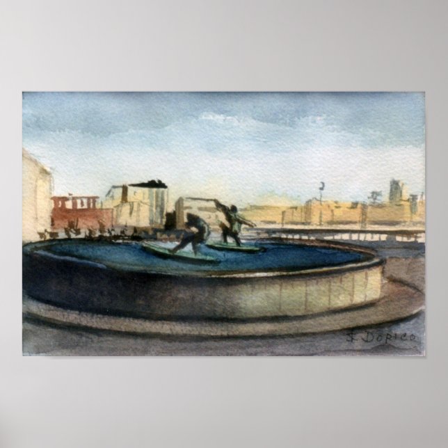 Poster Fuente de los surfistas (A Corunha) (Frente)