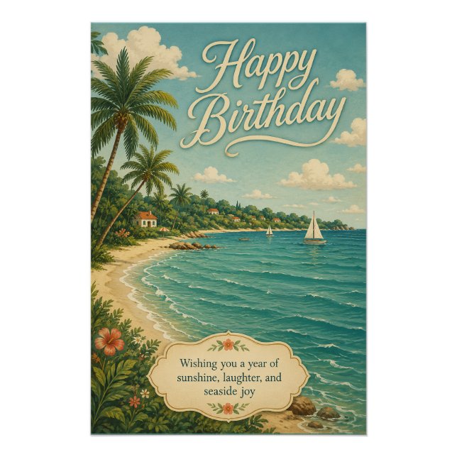Póster Fuga de Aniversário Sunshine à Beira-Mar (Frente)