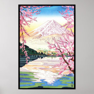 Póster Fuji do hanga japão da canela de Kawaguchi Okada