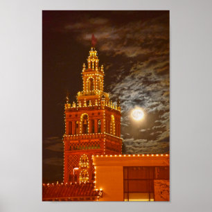 Poster Full Moon e Giralda Tower, Kansas City, Missouri