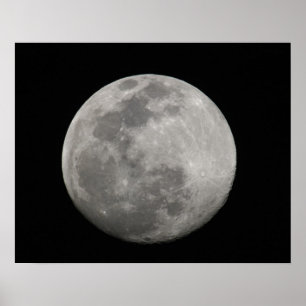 Póster Full moon in black and white. Credit as: Arthur