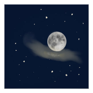 Póster Full moon night