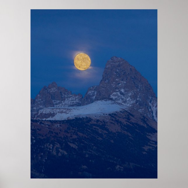 Poster Full Moon Rising | Grand Teton Driggs, Idaho (Frente)