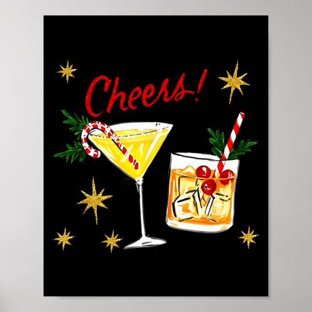 Poster Full Of Holiday Srit Cheers Martini Christmas Drin (Frente)