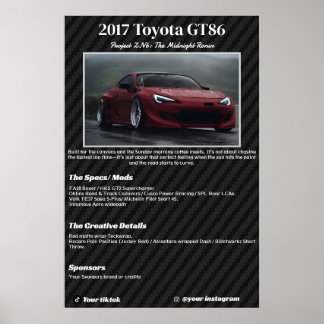 Poster Fully custom Car Show Spec Board