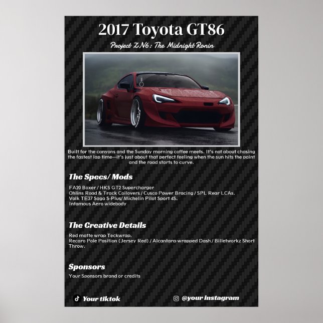 Poster Fully custom Car Show Spec Board (Frente)