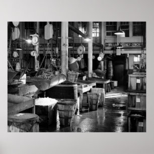 Poster Fulton Fish Market: 1954