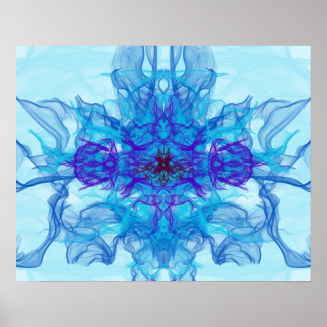 Poster FUMAÇA AZUL - Arte Fractal - (Frente)
