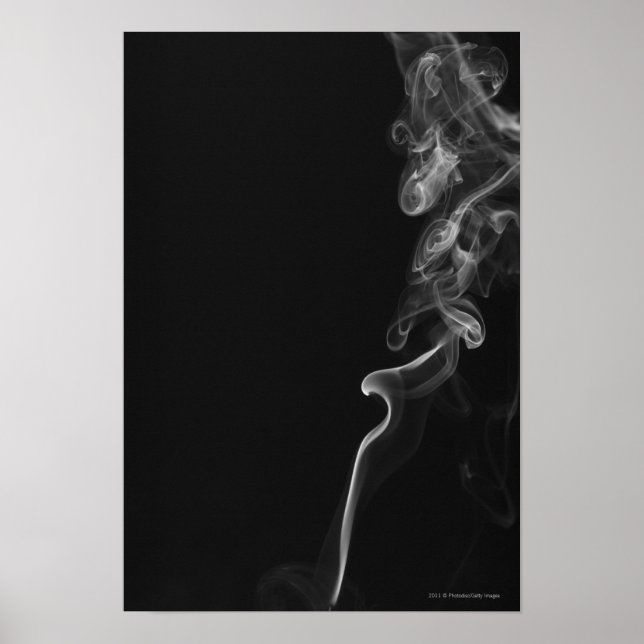 Poster Fumaça Branca Contra Fundo Preto (Frente)