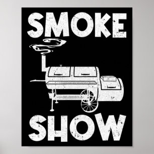Poster Fumaça Mostra Churrasco Engraçada Fumante Gelando 