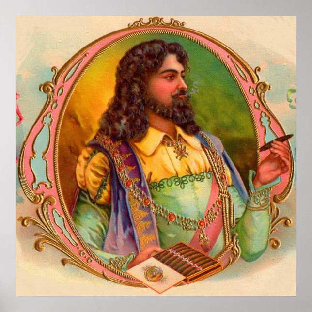 Poster fumador de charutos do século XVI (Frente)