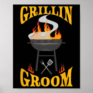 Poster Fumador De Churrasco E Chef De Churrasco