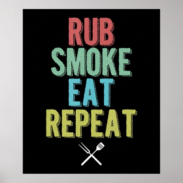 Poster Fumadores de carne de grelhador de CHURRASCO de ch (Frente)