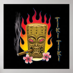 Póster Fumando Tiki!
