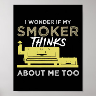 Poster Fumante De churrasco Camisa Engraçada Carne Fumant