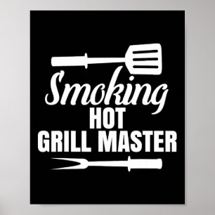 Poster Fumante De Churrasco Quente Rei Da Rainha Do Gri