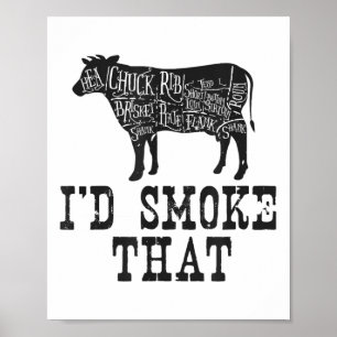 Poster Fumar Essa Vaca - Roupa De Grelha Para Churrasco L