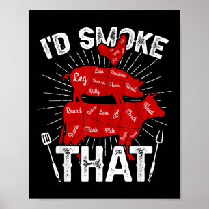 Poster Fumar Isso - Presente De Fumador De Churrasco De C