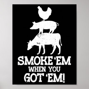 Poster Fumar-me se tiver Churrasco