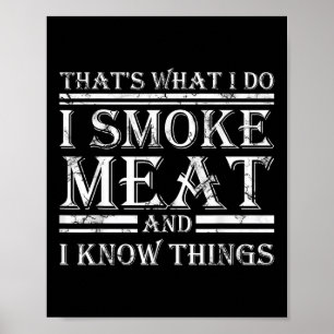 Poster Fumo Carne E Sei Coisas Engraçadas Fumante De Chur