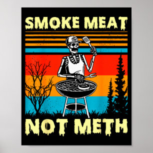 Poster Fumo de Carne Vintage Não Esqueleto Churrasco Dive