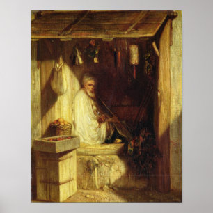 Póster Fumo mercante turco em sua loja, 1844