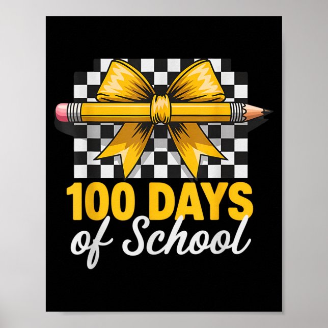 Poster Fun 100 Days Teacher Celebration School Clroom Sty (Frente)