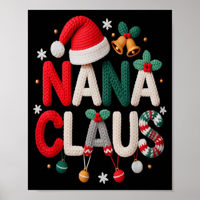 Poster Fun Nana Claus Santa Claus Grandma Family Matching (Frente)