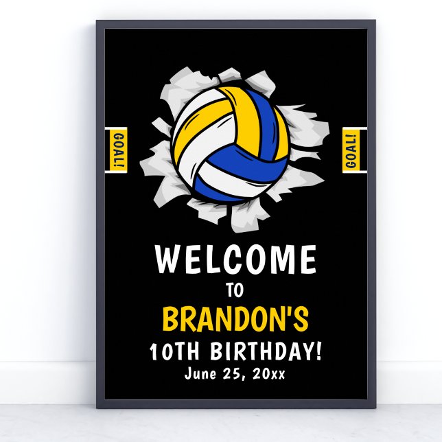Poster Fun Volleyball Kids Birthday (Criador carregado)