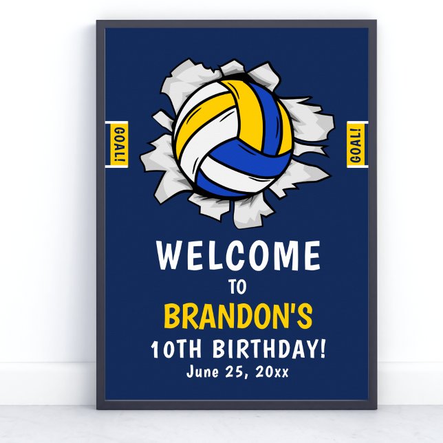 Poster Fun Volleyball Kids Birthday (Criador carregado)