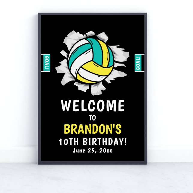 Poster Fun Volleyball Kids Birthday (Criador carregado)