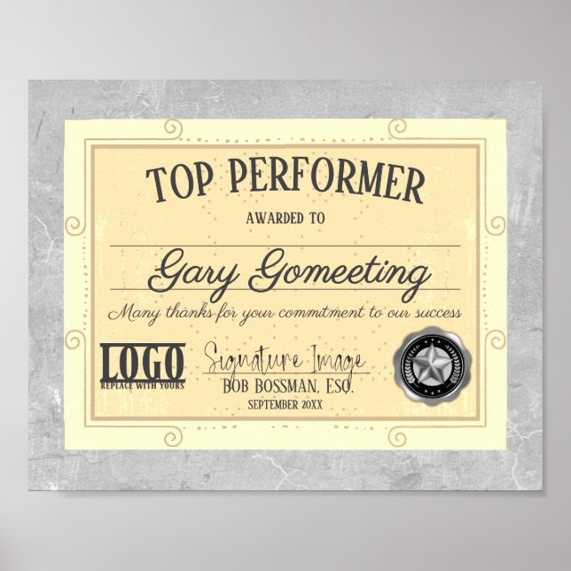 Poster Funcionário com melhor desempenho da exibição de f (Frente)