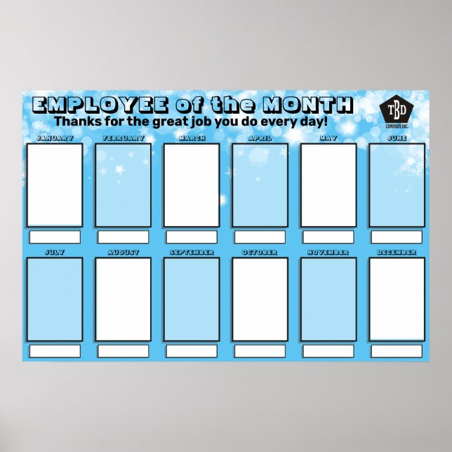 Poster funcionário da exibição de fotos de reconhecimento (Frente)