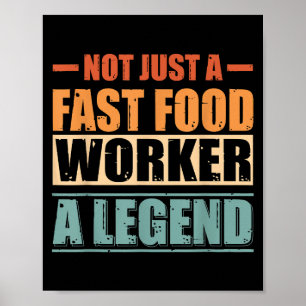 Poster Funcionário de Comida Rápido Retroativo de Cotação