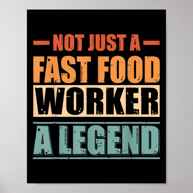 Poster Funcionário de Comida Rápido Retroativo de Cotação (Frente)