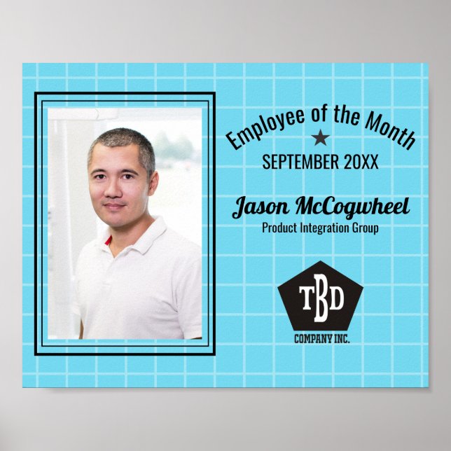 Poster Funcionário de cor personalizado do certificado me (Frente)