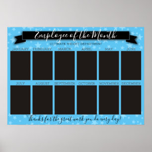 Poster Funcionário de cores personalizadas da exibição