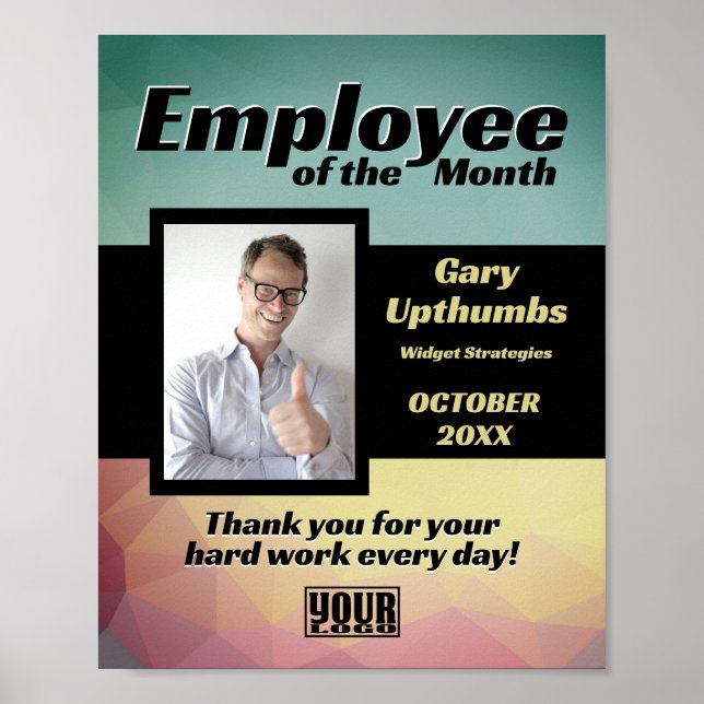 Poster Funcionário de exibição de fotos do mês ou downloa (Frente)