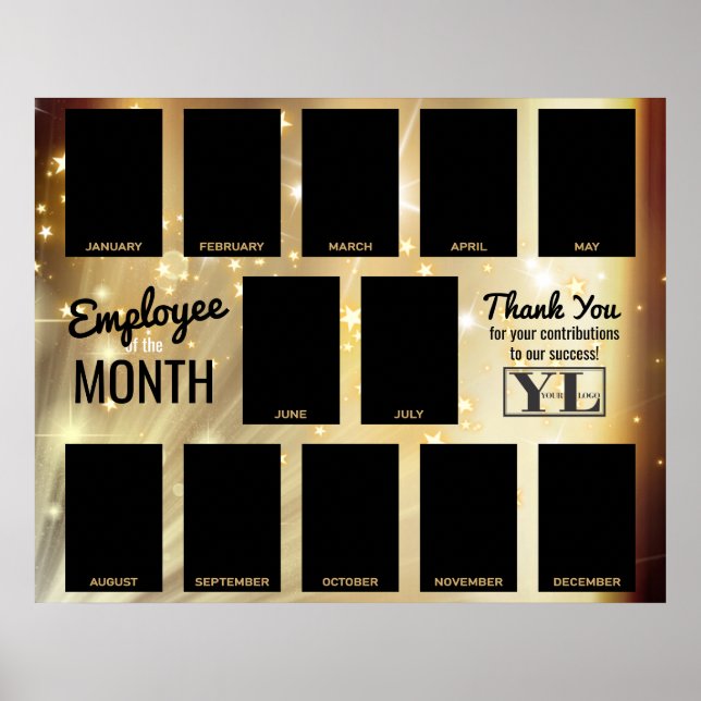 Poster Funcionário de fotografia em estrela Dourada do re (Frente)