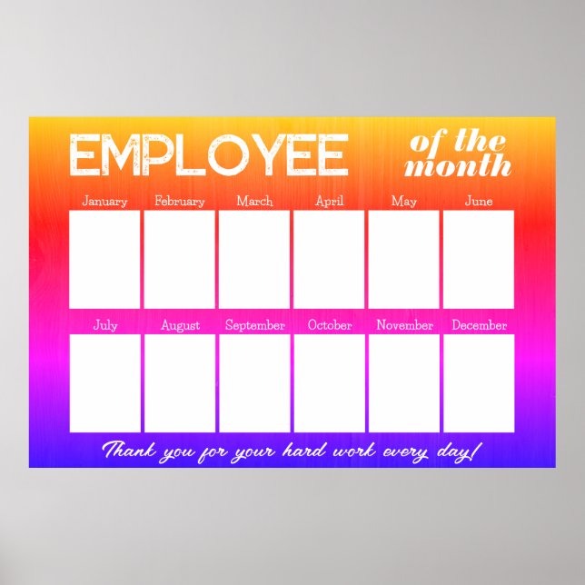 Poster Funcionário de fotos a cores personalizadas da exi (Frente)
