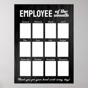 Poster Funcionário de fotos preto personalizado da exibiç