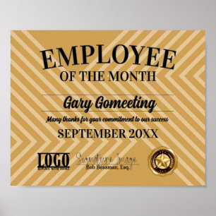 Poster Funcionário do certificado de exibição mensal