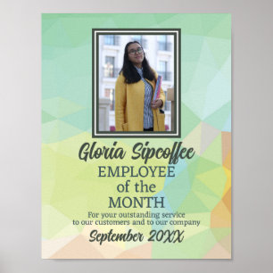 Poster Funcionário moderno de fotos geo do prêmio mensal