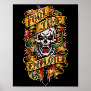 Poster Funcionário Tolo Engraçado Humor de Escritório 