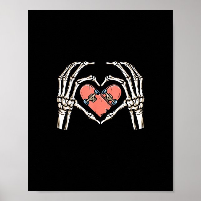 Poster Fundição de Dia de os namorados de Skeleton (Frente)