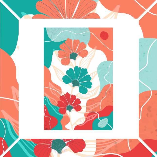 Poster fundo abstrato com flores (Criador carregado)