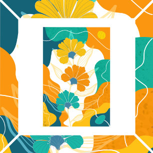 Poster fundo abstrato com flores