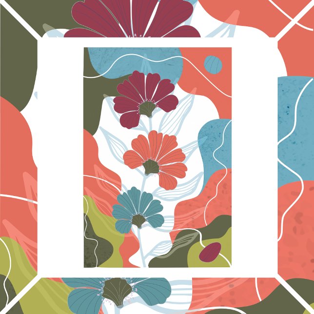 Poster fundo abstrato com flores (Criador carregado)
