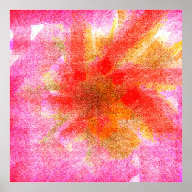 Poster Fundo abstrato digital com pincelada (Frente)